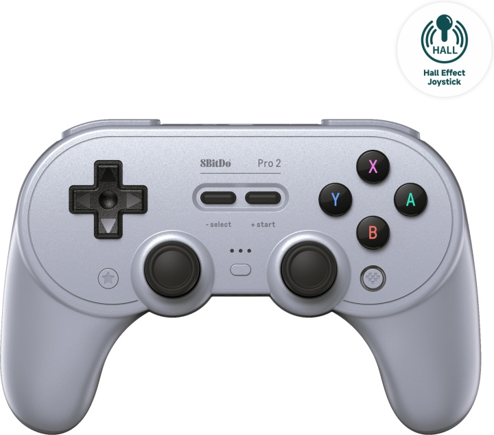 8BitDo PRO 2 - Hall Edition trådlös spelkontroll, Grå, Switch / PC / Android i gruppen HJEMMEELEKTRONIK / Spilkonsoller og tilbehør / Nintendo Switch / Tilbehør hos TP E-commerce Nordic AB (C61643)