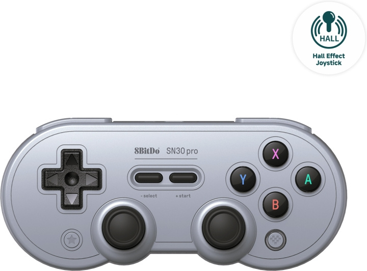 8BitDo SN30 Pro - Hall Edition trådlös spelkontroll, Grå, Switch / PC / Android i gruppen HJEMMEELEKTRONIK / Spilkonsoller og tilbehør / Nintendo Switch / Tilbehør hos TP E-commerce Nordic AB (C61645)