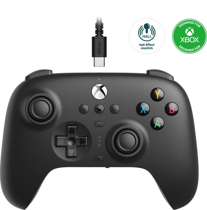 8BitDo Ultimate Wired Controller - Hall Edition trådlös spelkontroll, svart, Xbox / PC i gruppen HJEMMEELEKTRONIK / Spilkonsoller og tilbehør / Xbox Series X hos TP E-commerce Nordic AB (C61647)