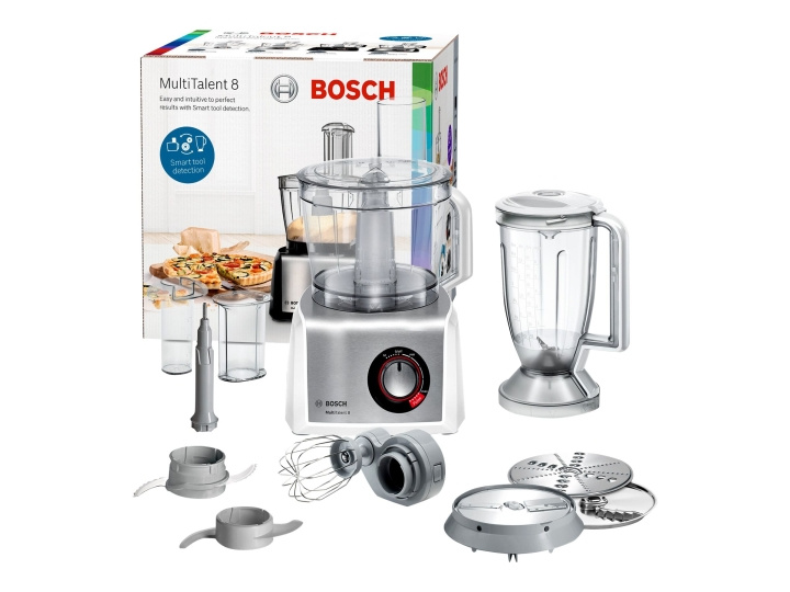 Bosch MultiTalent 8 MC812S814 Køkkenmaskine 3.9liter Børstet rustfrit stål/hvid i gruppen HJEM, HUS & HAVE / Husholdningsapparater / Foodprocessor og køkkenassistenter / Mixer & Blender hos TP E-commerce Nordic AB (C62039)