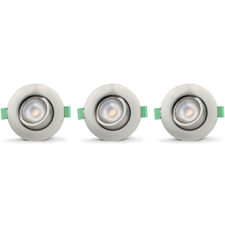 Llitt Ellen Infälld downlight Dim-to-Warm 520lm IP65 3-pack Borstad stål i gruppen HJEMMEELEKTRONIK / Lys / Loftslamper hos TP E-commerce Nordic AB (C62141)