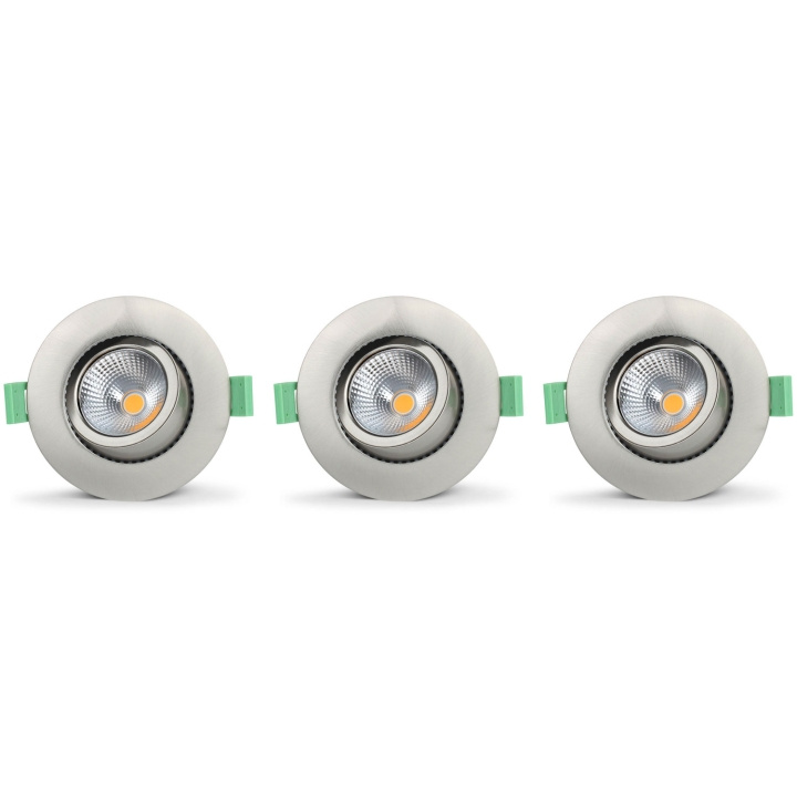 Llitt Lisa Dimbar Infälld downlight 3000K 600lm IP65 3-pack Borstad stål i gruppen HJEMMEELEKTRONIK / Lys / Loftslamper hos TP E-commerce Nordic AB (C62145)