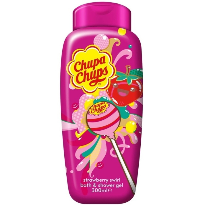Chupa Chups Bath & Body Wash Strawberry Swirl 300ml i gruppen SKØNHED & HELSE / Hudpleje / Kropspleje / Bad & brusecreme hos TP E-commerce Nordic AB (C62487)