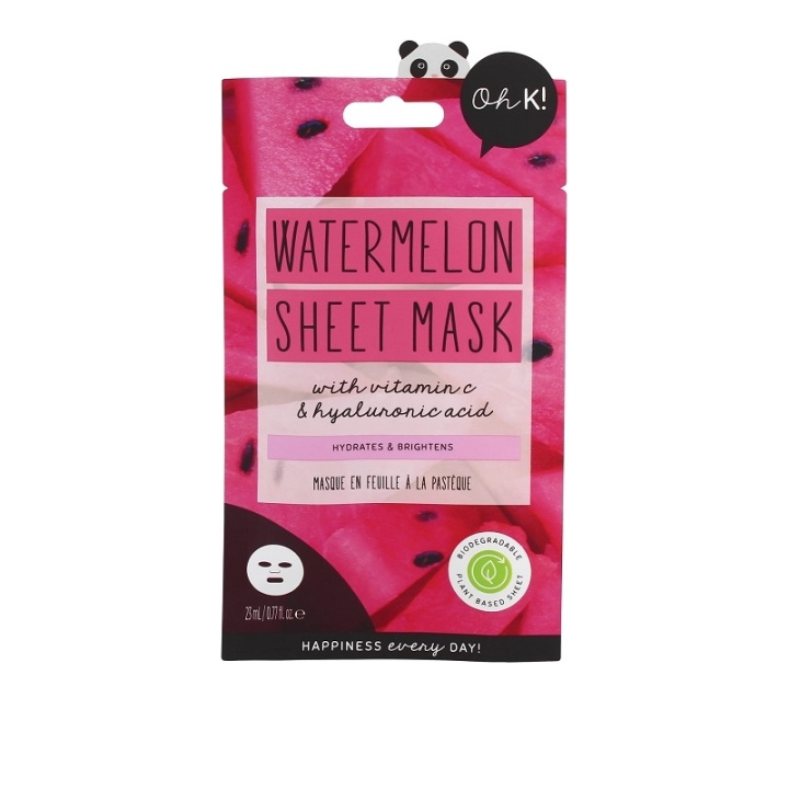 Oh K! Hydrating Watermelon Sheet Mask With Hyaluronic Acid i gruppen SKØNHED & HELSE / Hudpleje / Ansigt / Masker hos TP E-commerce Nordic AB (C62491)