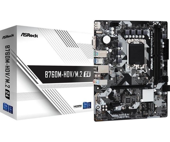 ASRock B760M-HDV/M.2 D4 Micro-ATX LGA1700 Intel B760 i gruppen COMPUTERTILBEHØR / Computerkomponenter / Bundkort hos TP E-commerce Nordic AB (C62537)