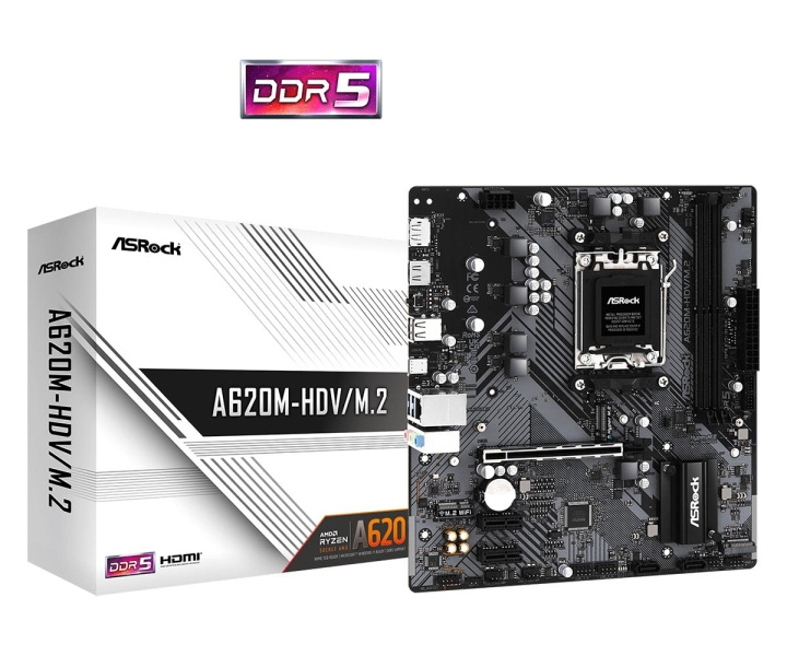 ASRock A620M-HDV/M.2 Micro-ATX AM5 AMD A620 i gruppen COMPUTERTILBEHØR / Computerkomponenter / Bundkort hos TP E-commerce Nordic AB (C62554)