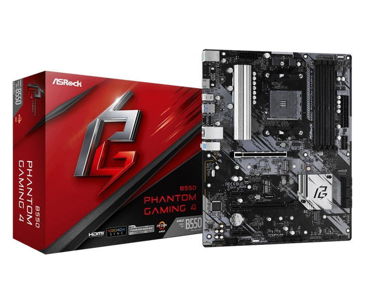 ASRock B550 Phantom Gaming 4 ATX AM4 AMD B550 i gruppen COMPUTERTILBEHØR / Computerkomponenter / Bundkort hos TP E-commerce Nordic AB (C62627)