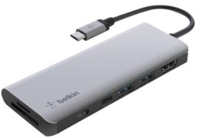 Belkin CONNECT USB-C 7-in-1 Multiport Adapter Dockingstation i gruppen COMPUTERTILBEHØR / Bærbare computere og tilbehør / Docking stationer hos TP E-commerce Nordic AB (C62650)