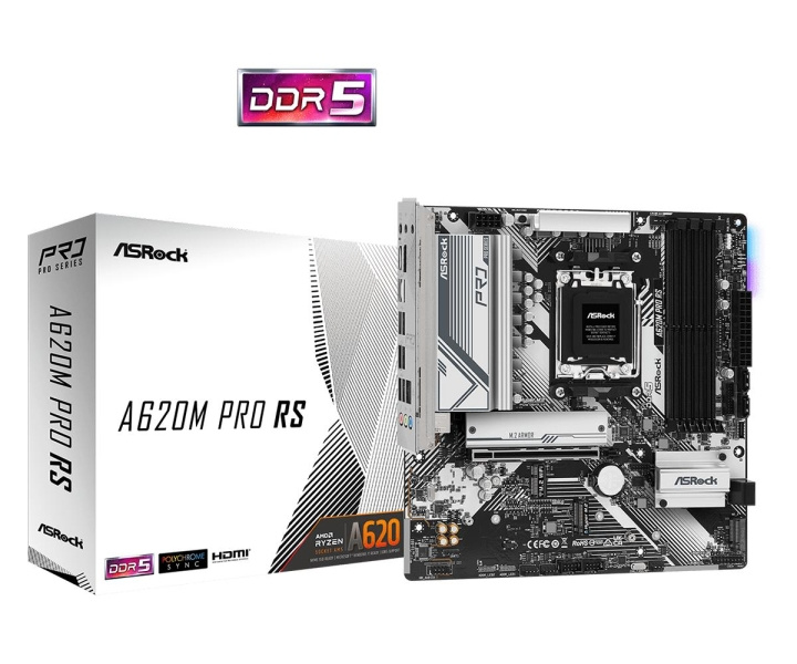 ASRock A620M PRO RS - mATX AM5 i gruppen COMPUTERTILBEHØR / Computerkomponenter / Bundkort hos TP E-commerce Nordic AB (C62693)