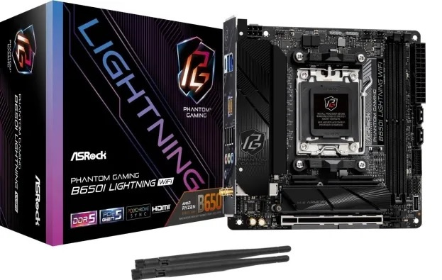 ASRock B650I LIGHTNING WIFI - Moderkort - Socket AM5 - USB 3.2 Gen 1 - inbyggd grafik (CPU krävs) i gruppen COMPUTERTILBEHØR / Computerkomponenter / Bundkort hos TP E-commerce Nordic AB (C62708)