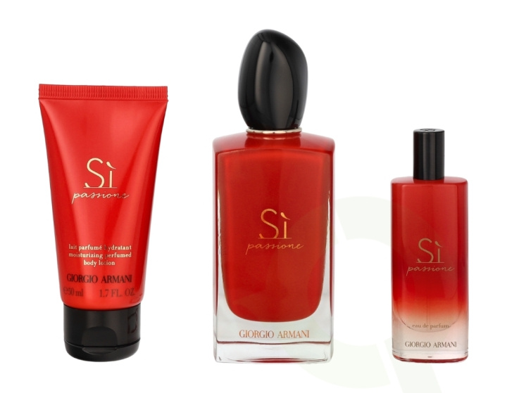 Armani Si Passione Giftset 165 ml Edp Spray 100ml/Edp 15ml/Body Lotion 50ml i gruppen SKØNHED & HELSE / Gaveæske / Gaveæske til hende hos TP E-commerce Nordic AB (C62983)