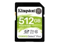 Kingston Canvas Select Plus SDXC 512GB 100MB/s i gruppen HJEMMEELEKTRONIK / Lagringsmedier / Hukommelseskort / MicroSD/HC/XC hos TP E-commerce Nordic AB (C63130)