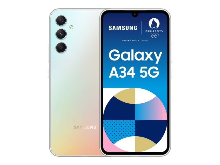 Samsung Galaxy A34 5G 6.6 128GB Silver i gruppen SMARTPHONES & TABLETS / Mobiltelefoner & smartphones hos TP E-commerce Nordic AB (C63565)