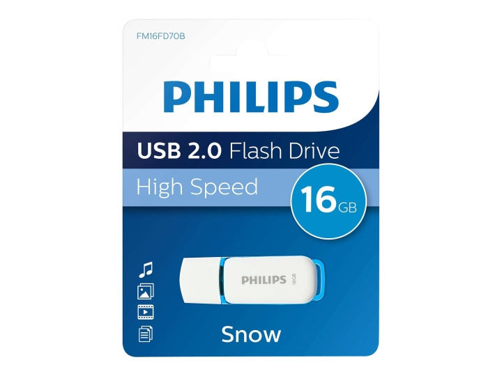 Philips FM16FD70B Snow edition 2.0 16GB USB 2.0 Blå Hvid i gruppen HJEMMEELEKTRONIK / Lagringsmedier / USB-flash drev / USB 2.0 hos TP E-commerce Nordic AB (C63658)