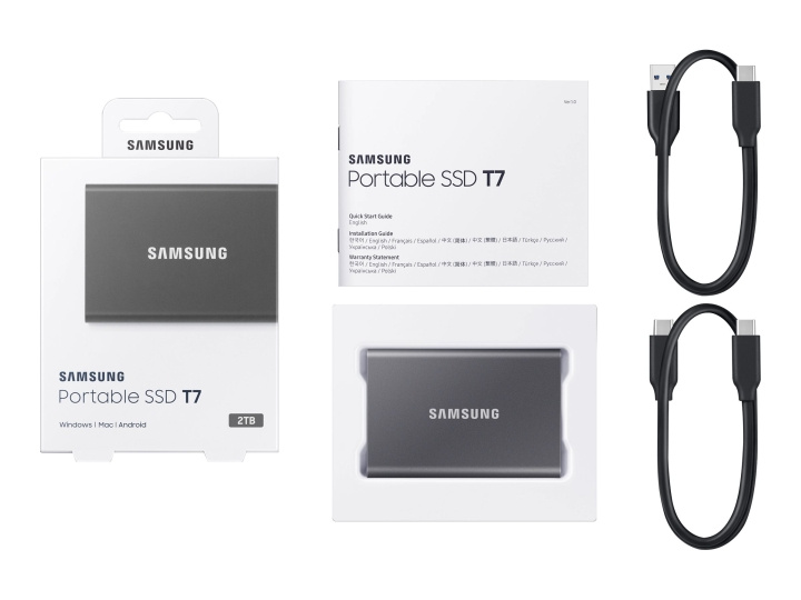 Samsung Portable SSD T7 SSD MU-PC2T0T 2TB USB 3.2 Gen 2 i gruppen COMPUTERTILBEHØR / Computerkomponenter / Harddiske / SSD hos TP E-commerce Nordic AB (C63756)