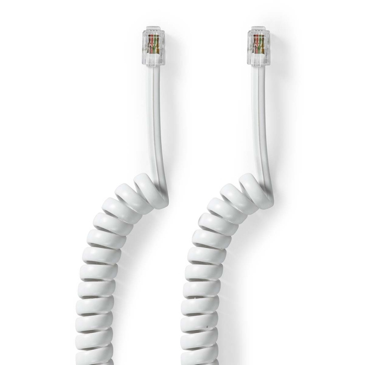 Nedis Telecom Kabel | RJ10 Hanstik | RJ10 Hanstik | 2.00 m | Kabeludformning: Rullet | Kabeltype: RJ10 | Hvid | Box i gruppen HJEMMEELEKTRONIK / Lyd & billede / Fast telefoni / Bord og vægtelefoner hos TP E-commerce Nordic AB (C64423)