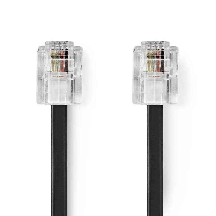 Nedis Telecom Kabel | RJ11 Hanstik | RJ11 Hanstik | 2.00 m | Kabeludformning: Fladt | Guldplateret | Kabeltype: RJ11 | Sort | Label i gruppen HJEMMEELEKTRONIK / Lyd & billede / Fast telefoni / Bord og vægtelefoner hos TP E-commerce Nordic AB (C64425)