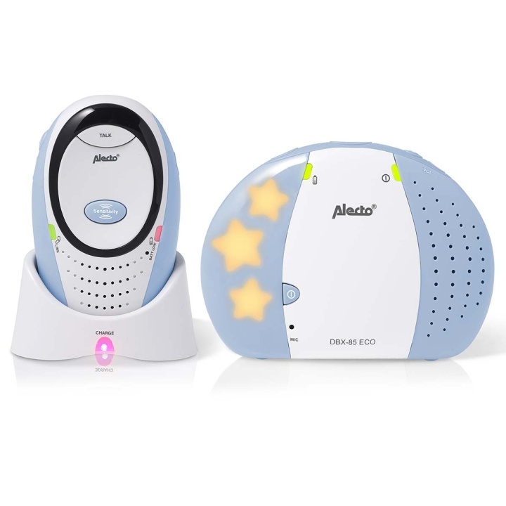 Alecto DBX-85 ECO Full Eco DECT babyalarm hvid / blå i gruppen LEGETØJ, BØRN & BABY / Børns sikkerhed / Babyalarmer hos TP E-commerce Nordic AB (C64469)