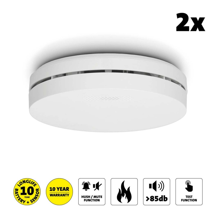 Alecto SA300 DUO Design røgalarm med 10 års batteri - 2 stk i gruppen HJEM, HUS & HAVE / Alarm, Sikkerhed & Overvågning / Brand, røg, gas / Røgalarmer hos TP E-commerce Nordic AB (C64488)