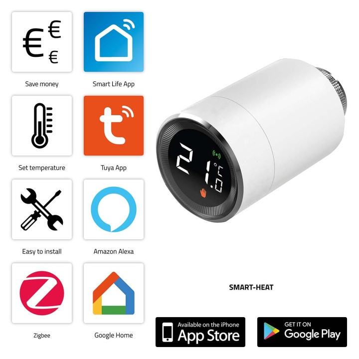 Alecto SMART-HEAT10 Smart Zigbee termostatisk radiatorventil i gruppen HJEM, HUS & HAVE / Smart hjem / Smart home systemer hos TP E-commerce Nordic AB (C64500)