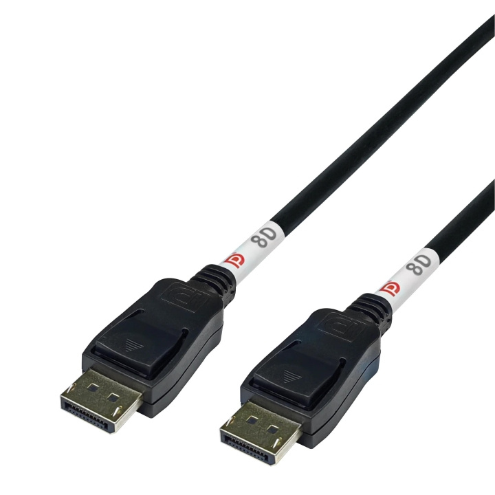 DELTACO DisplayPort cable, DP 2.1, DP80, 0,5m i gruppen COMPUTERTILBEHØR / Kabler og adaptere / DisplayPort / Kabler hos TP E-commerce Nordic AB (C64739)