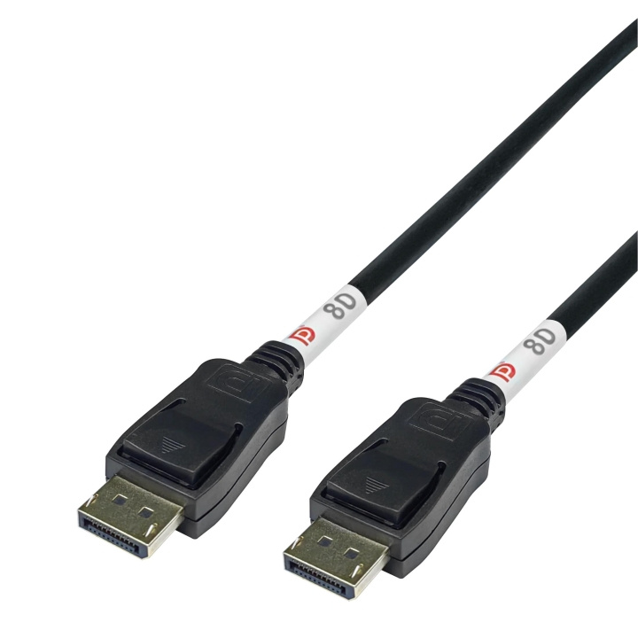 DELTACO DisplayPort cable, DP 2.1, DP80, 1m i gruppen COMPUTERTILBEHØR / Kabler og adaptere / DisplayPort / Kabler hos TP E-commerce Nordic AB (C64740)