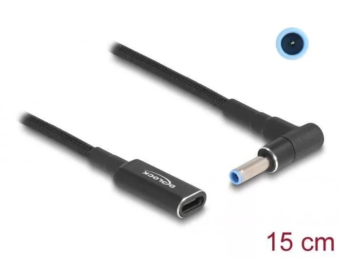 DeLOCK Laptop Charging Cable USB Type-C to HP 4.5 x 3.0mm 15 cm i gruppen COMPUTERTILBEHØR / Bærbare computere og tilbehør / Oplader / Opladere til laptops / Universal hos TP E-commerce Nordic AB (C64742)