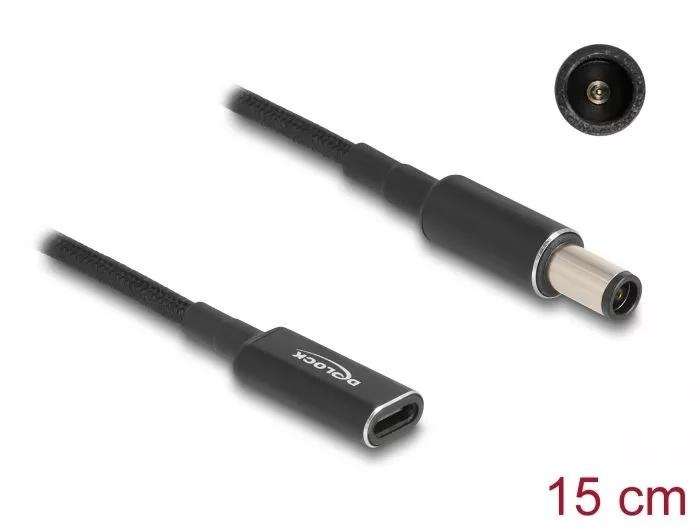 DeLOCK Laptop Charging Cable USB Type-C to HP 7.4 x 5.0mm 15 cm i gruppen COMPUTERTILBEHØR / Bærbare computere og tilbehør / Oplader / Opladere til laptops / Universal hos TP E-commerce Nordic AB (C64743)