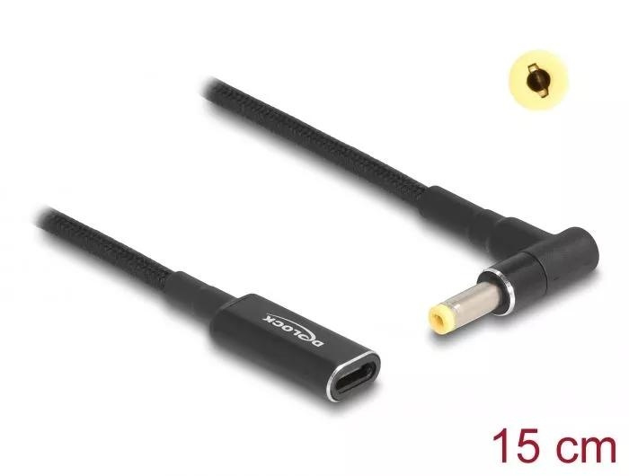 DeLOCK Laptop Charging Cable USB Type-C to HP 4.8 x 1.7 mm 15cm i gruppen COMPUTERTILBEHØR / Bærbare computere og tilbehør / Oplader / Opladere til laptops / Universal hos TP E-commerce Nordic AB (C64744)