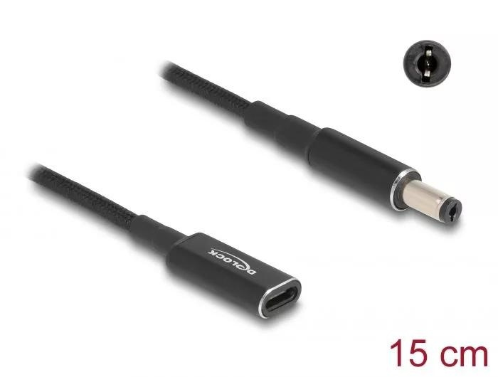 DeLOCK Laptop Charging Cable USB Type-C to 5.5 x 2.1 mm 15 cm i gruppen COMPUTERTILBEHØR / Bærbare computere og tilbehør / Oplader / Opladere til laptops / Universal hos TP E-commerce Nordic AB (C64747)