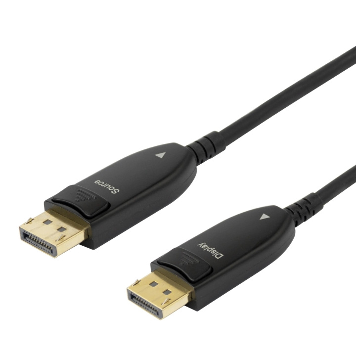 DELTACO Displayport 1.4 cable, AOC, 8K@30Hz, 10m, black i gruppen COMPUTERTILBEHØR / Kabler og adaptere / DisplayPort / Kabler hos TP E-commerce Nordic AB (C64780)