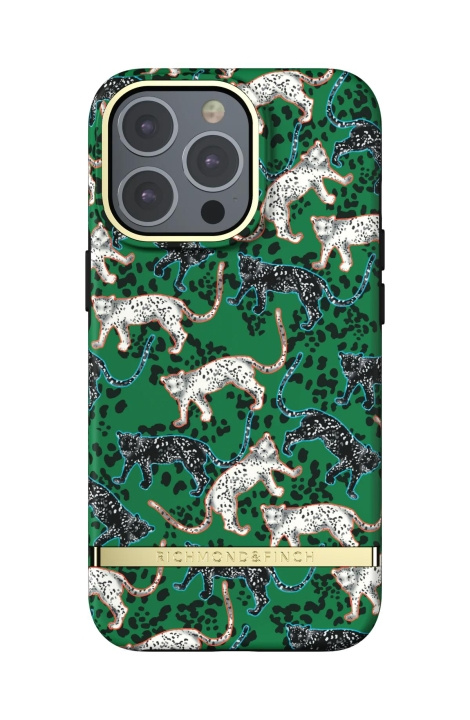 Richmond & Finch iPhone 13 Pro Freedom-etui, grøn leopard i gruppen SMARTPHONES & TABLETS / Mobil Beskyttelse / Apple / iPhone 13 Pro / Cover hos TP E-commerce Nordic AB (C64916)