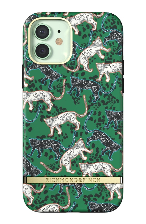 Richmond & Finch iPhone 12/12 Pro Freedom-etui, grøn leopard i gruppen SMARTPHONES & TABLETS / Mobil Beskyttelse / Apple / iPhone 12 / Cover hos TP E-commerce Nordic AB (C64918)