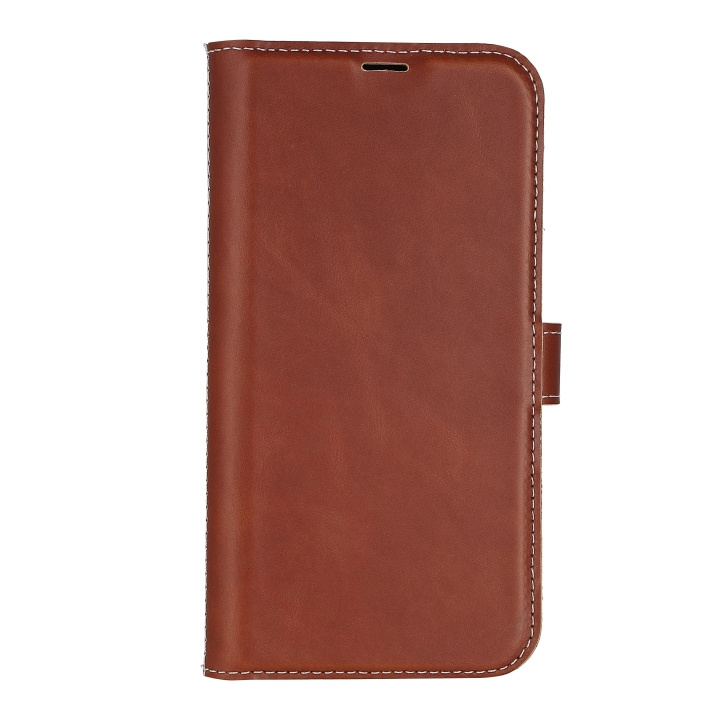 Essentials iPhone 13/14 Leather wallet, detachable,Brown i gruppen SMARTPHONES & TABLETS / Mobil Beskyttelse / Apple / iPhone 13 hos TP E-commerce Nordic AB (C65038)