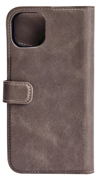 Essentials iPhone 13 leather wallet, detachable, Grey i gruppen SMARTPHONES & TABLETS / Mobil Beskyttelse / Apple / iPhone 13 hos TP E-commerce Nordic AB (C65135)