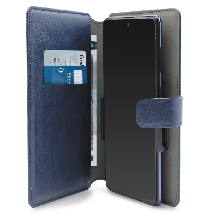 Puro Uni XXL Ecoleather Case Adjustable SlideHolder Blu i gruppen SMARTPHONES & TABLETS / Mobil Beskyttelse / Universal Beskyttelse / Cover hos TP E-commerce Nordic AB (C65277)
