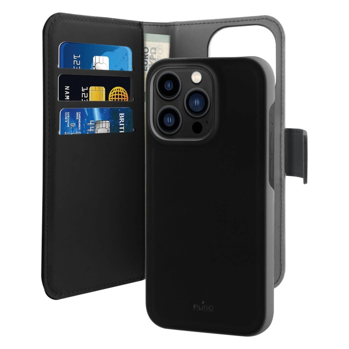 Puro iPhone 14 Pro Max Eco-Leather wallet, Black i gruppen SMARTPHONES & TABLETS / Mobil Beskyttelse / Apple / iPhone 14 hos TP E-commerce Nordic AB (C65312)