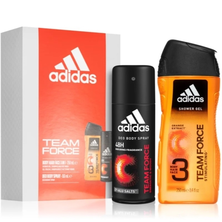 adidas Team Force For Him Deospray 150ml + Shower Gel 250ml i gruppen SKØNHED & HELSE / Gaveæske / Gaveæske til ham hos TP E-commerce Nordic AB (C65683)