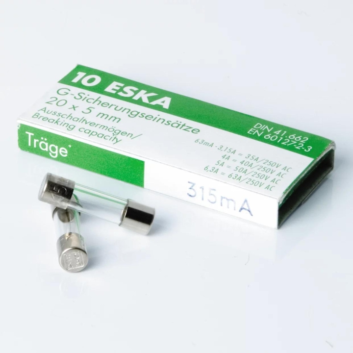 Nordic Quality Glas säkring - slow, 0,315A i gruppen HJEM, HUS & HAVE / Elektricitet & Belysning / El-installation / Tilbehør hos TP E-commerce Nordic AB (C65741)