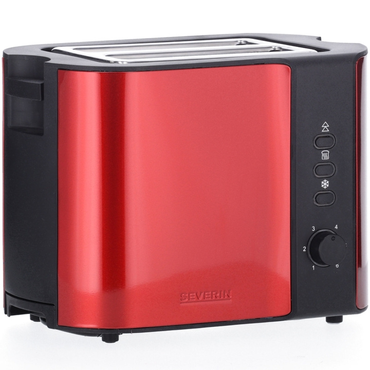 Severin Brödrost 2skivors AT2217 Chilli röd Metall 800w i gruppen HJEM, HUS & HAVE / Husholdningsapparater / Brødristere & Sandwich Makers / Brødristere hos TP E-commerce Nordic AB (C65986)