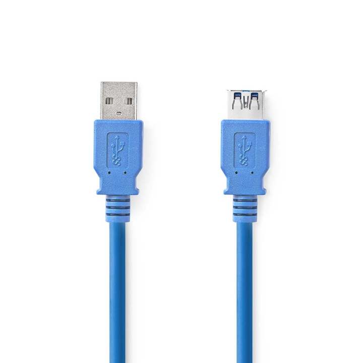Nedis USB-kabel | USB 3.2 Gen 1 | USB-A Han | USB-A Hun | 5 Gbps | Nikkelplateret | 2.00 m | Runde | PVC | Blå | Box i gruppen COMPUTERTILBEHØR / Kabler og adaptere / USB / USB-A / Kabler hos TP E-commerce Nordic AB (C66100)