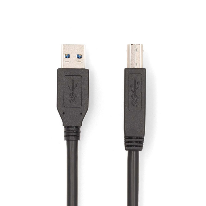 Nedis USB-kabel | USB 3.2 Gen 1 | USB-A Han | USB-B han | 5 Gbps | Nikkelplateret | 2.00 m | Runde | PVC | Sort | Box i gruppen COMPUTERTILBEHØR / Kabler og adaptere / USB / USB-A / Kabler hos TP E-commerce Nordic AB (C66101)