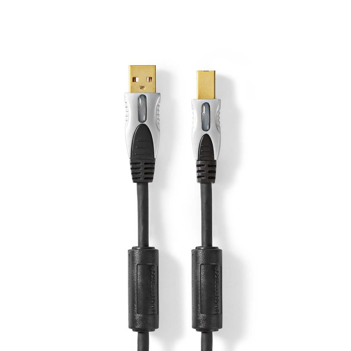 Nedis USB-kabel | USB 2.0 | USB-A Han | USB-B han | 2.5 W | 480 Mbps | Guldplateret | 5.00 m | Runde | PVC | Antracit | Box i gruppen COMPUTERTILBEHØR / Kabler og adaptere / USB / USB-A / Kabler hos TP E-commerce Nordic AB (C66114)
