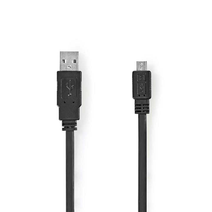 Nedis USB-kabel | USB 2.0 | USB-A Han | USB Micro-B han | 480 Mbps | Nikkelplateret | 1.00 m | Fladt | PVC | Sort | Plastikpose i gruppen SMARTPHONES & TABLETS / Opladere og kabler / Kabler / Kabler microUSB hos TP E-commerce Nordic AB (C66153)