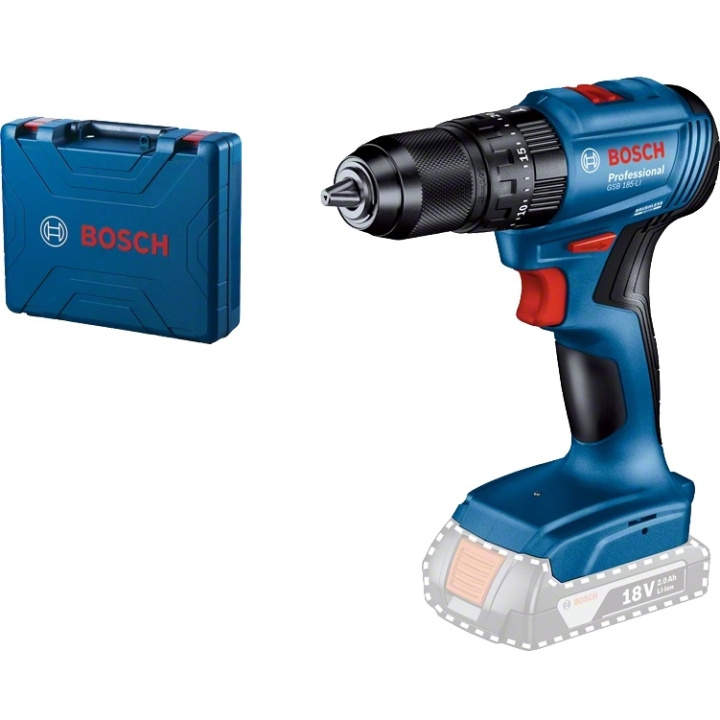 Bosch GSB 185-LI Wiertarko-wkretarka udarowa Bosch + walizka - 06019K3103 i gruppen HJEM, HUS & HAVE / Værktøj / Boremaskiner hos TP E-commerce Nordic AB (C66423)