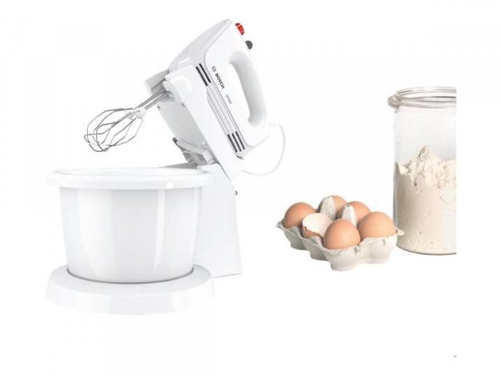 Bosch CleverMixx MFQ2600W Mixer Turbo-funktion Hvid/rød i gruppen HJEM, HUS & HAVE / Husholdningsapparater / Foodprocessor og køkkenassistenter / Mixer & Blender hos TP E-commerce Nordic AB (C66522)