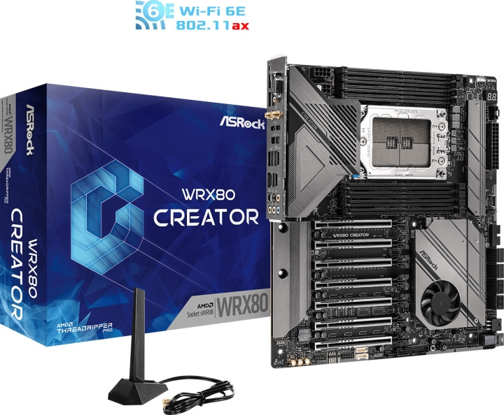 ASRock WRX80 Creator R2.0 E-ATX-bundkort i gruppen COMPUTERTILBEHØR / Computerkomponenter / Bundkort hos TP E-commerce Nordic AB (C68430)