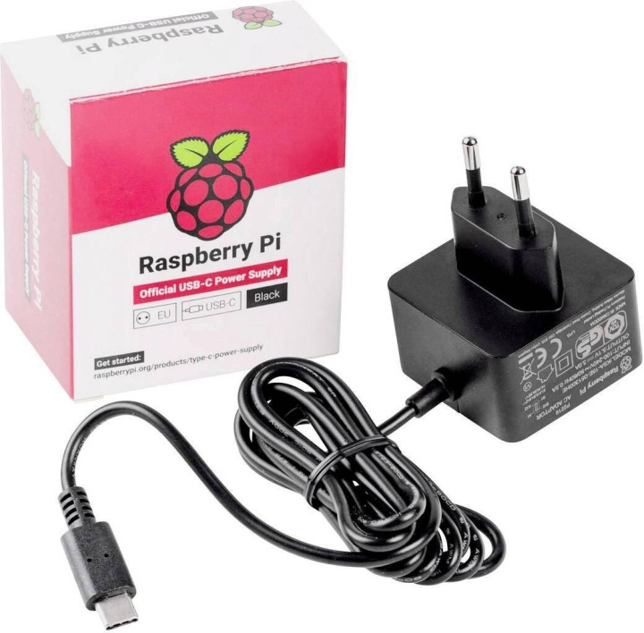 Raspberry Pi 5 B officiel netadapter, 27 W i gruppen COMPUTERTILBEHØR / Computerkomponenter / Raspberry Pi hos TP E-commerce Nordic AB (C69137)