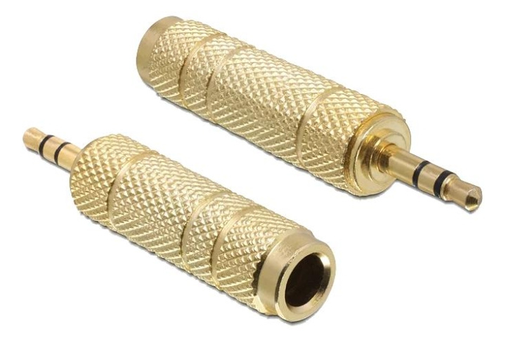 DeLOCK Adapter Stereo plug 3.5mm 3pin-Stereo jack 6.35mm 3pin metal i gruppen HJEMMEELEKTRONIK / Kabler og adaptere / Audio Analog / Adaptere hos TP E-commerce Nordic AB (C70625)