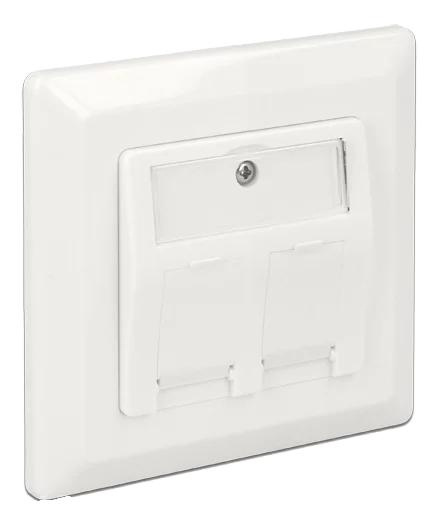 DeLOCK Keystone Wall Outlet 2 Port i gruppen COMPUTERTILBEHØR / Kabler og adaptere / Netværkskabler / Adaptere og samlemuffer hos TP E-commerce Nordic AB (C70737)